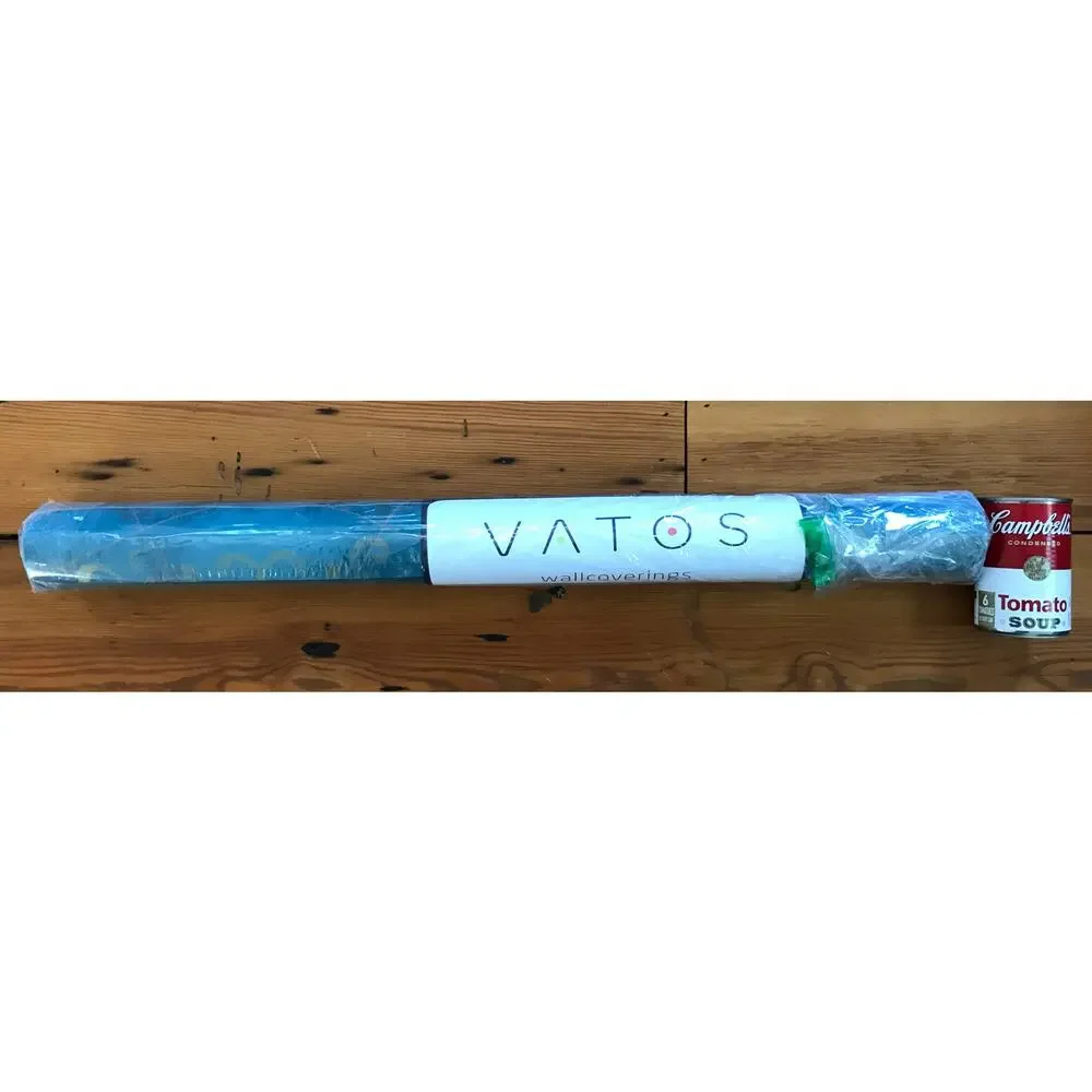 Sealed New Vatos Wallcoverings Ceram CER101 Blue Patterned Wallpaper 8.5m 27 ft